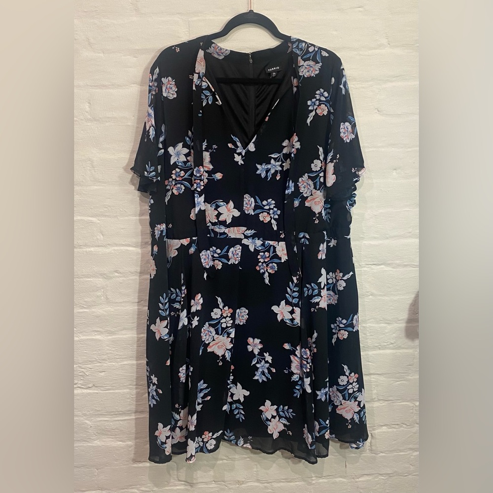 Torrid Floral Print Chiffon Skater Dress